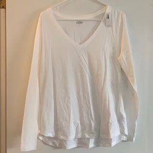 Old Navy White Everywhere Long Sleeved V-Neck
